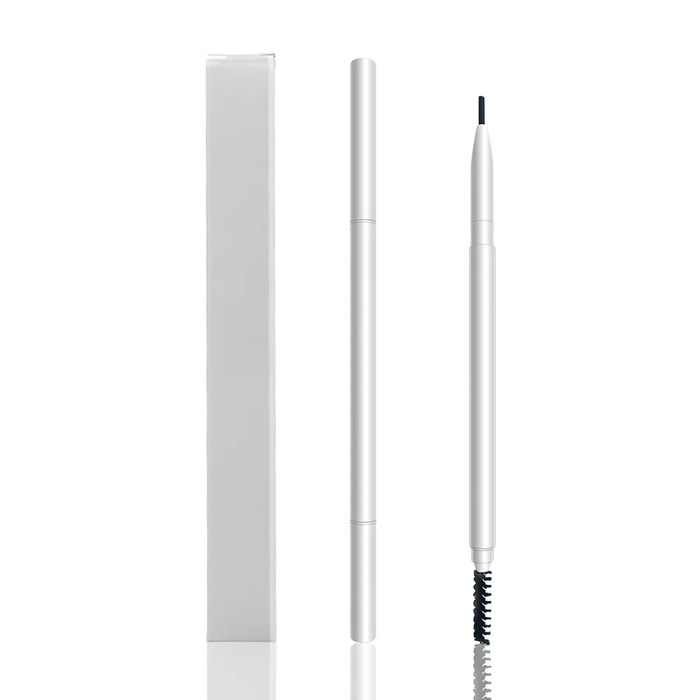 Print logo Vegan Slim thin eyebrow pencil black/white waterproof twist up eyebrow pencil brow liner