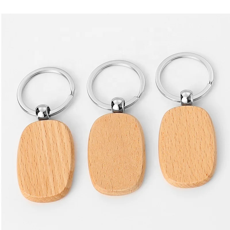 Door Opener Keychain Wooden DIY Logo Marking For  Laser Engraving