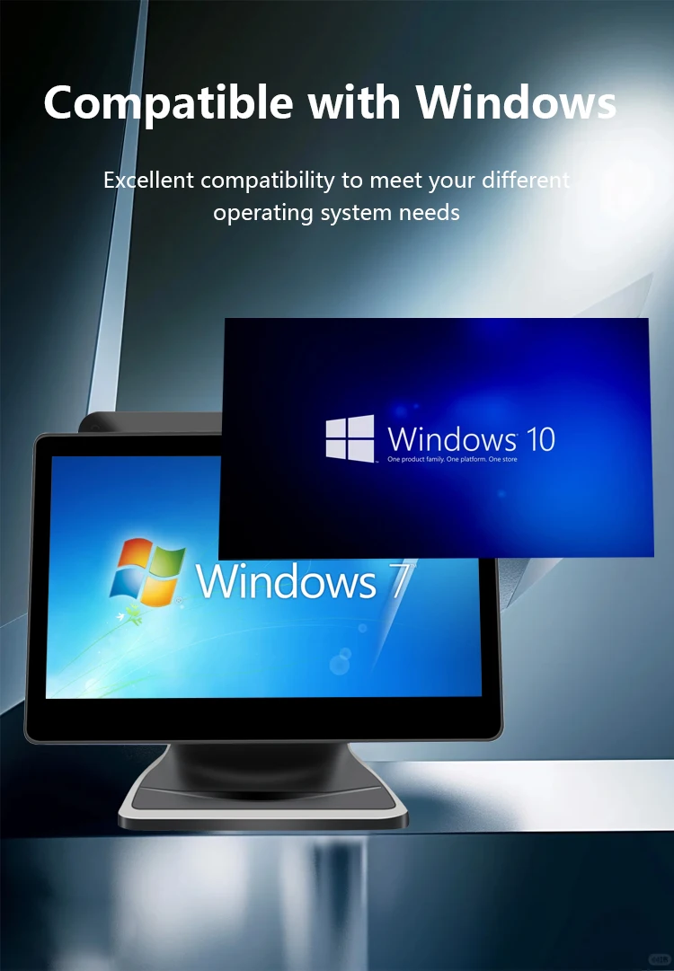 double screens 13.3inch+15.6inch touch screen  All In One  pos pc terminal machine Pos system for Restaurant Retail