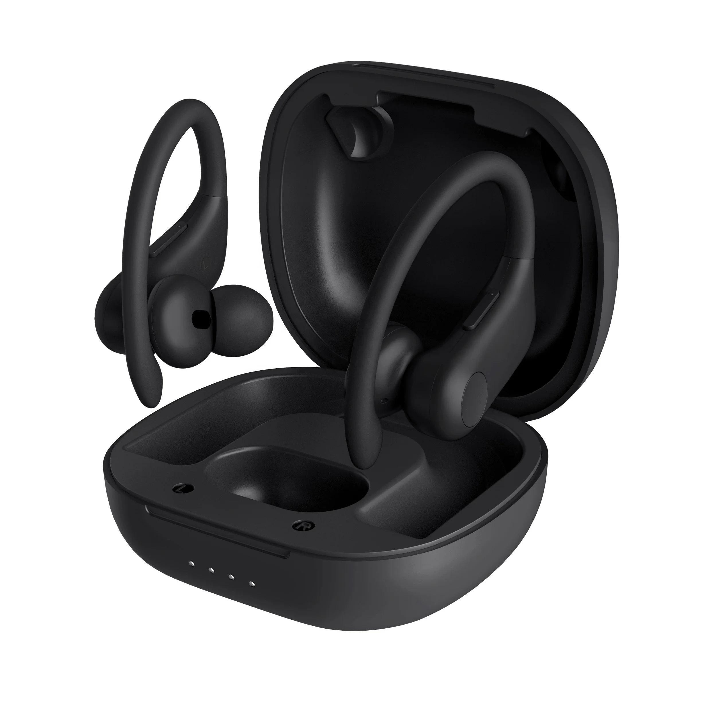 Custom black noise cancelling heavy bass true sport earhook TWS earphone ture wireless earbuds dropshipping