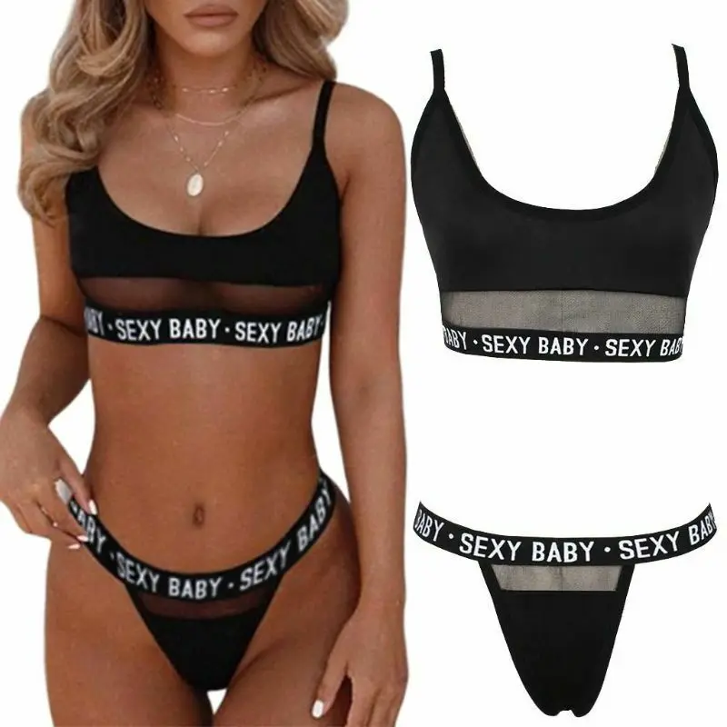 
2021 Sport Printing Letter Lingerieset Panty And Bra Lingerie Set Women Lingerie Women Bra Set Bra & Brief Sets 