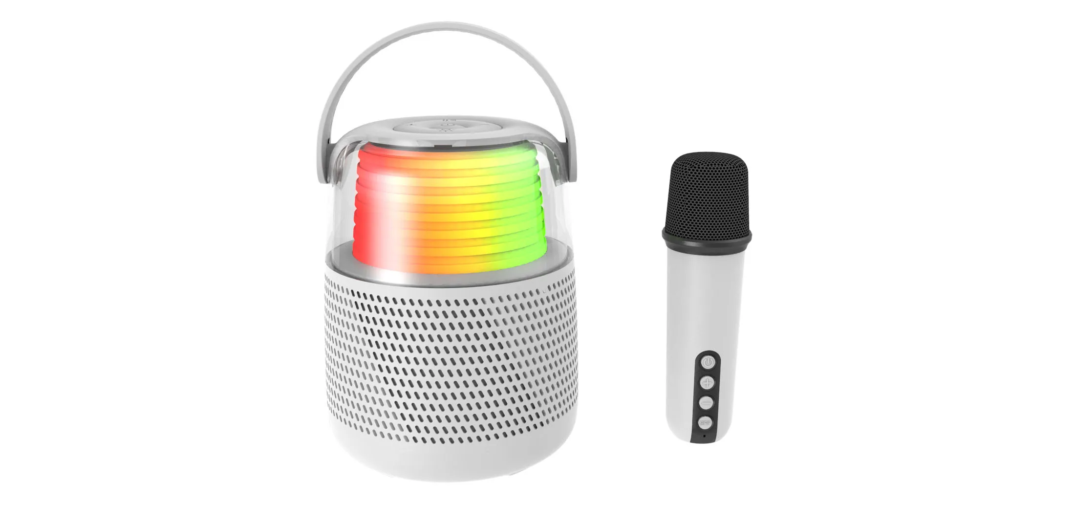 Led mini karaoke speaker with mic and bluetooth for party and home as the gift for kids