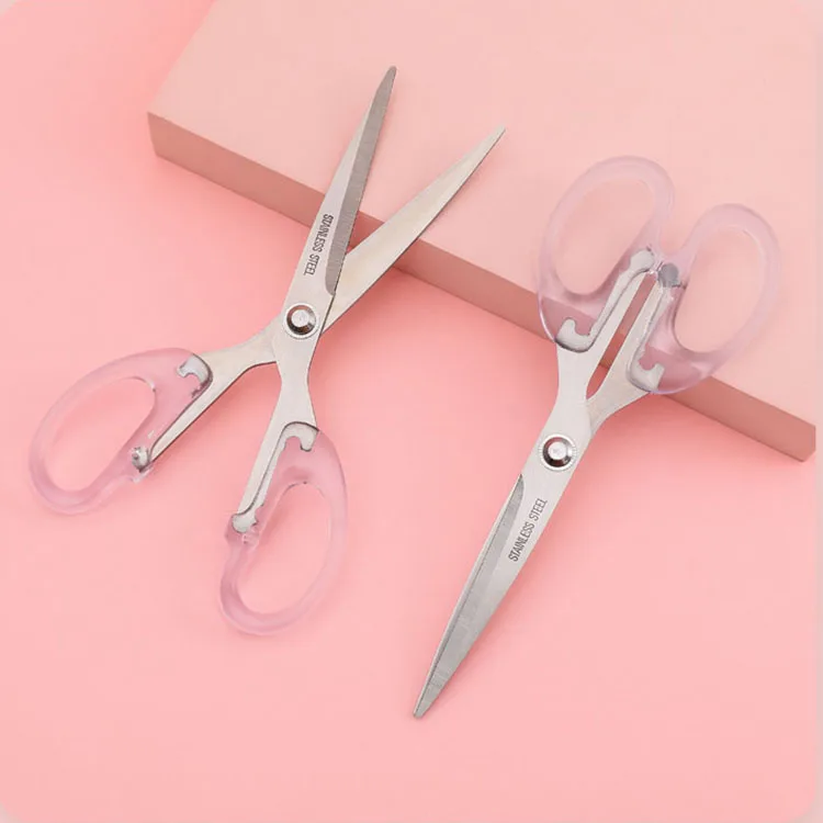 Abc Material Germany Stainless Steel Tailor Scissors Transparent Handle Barber Scissors  Professional Scissors
