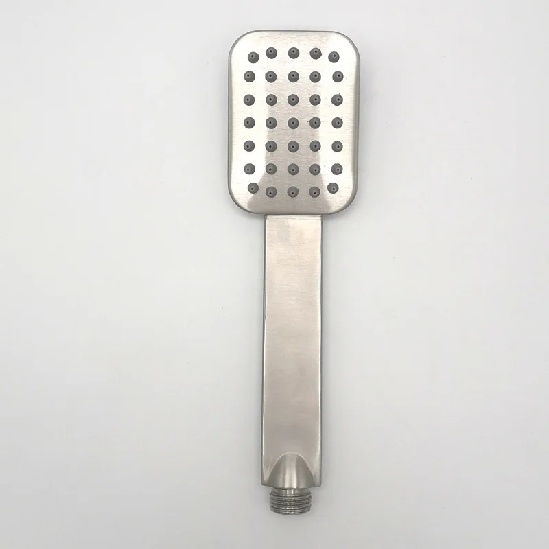 All Metal Stainless Steel Handheld Shower HeadSilicone Nozzle Never Blog SUS304 Square Hand Shower
