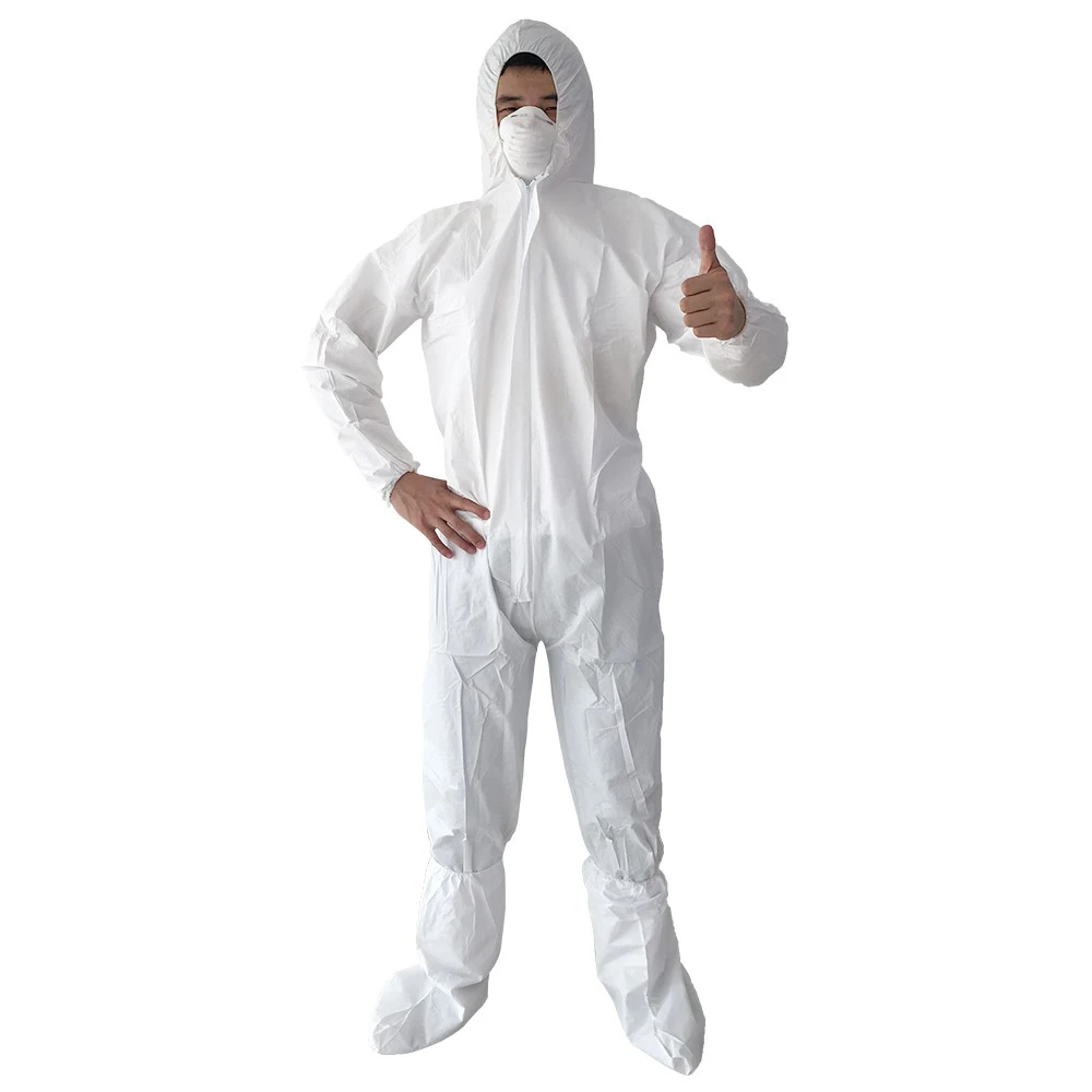 SMS Hospital Protective Work Coveralls White One-piece Safety Clothing Wholesale Non-woven Medical Protective Clothing