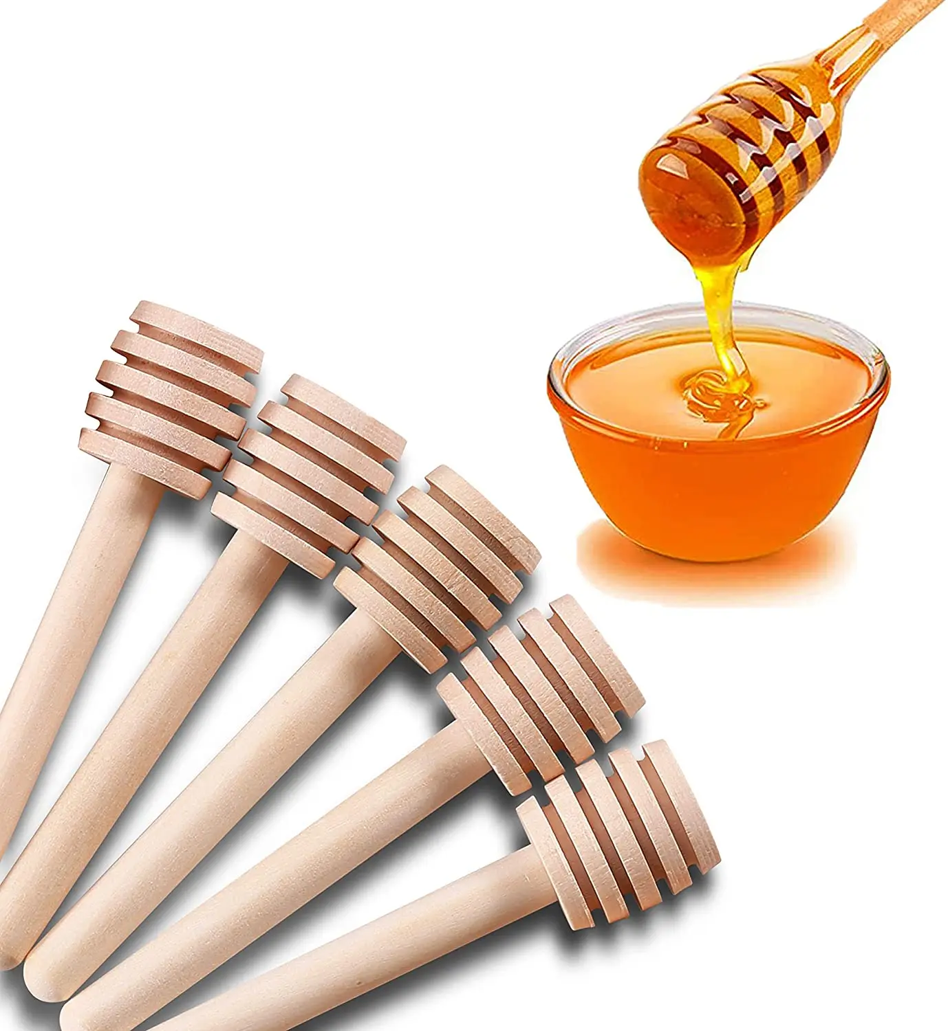 Wooden Honey Jam Wine Mixing Stirring Wooden Honey Picking Stick Coffee Milk Tea Mixing Stick