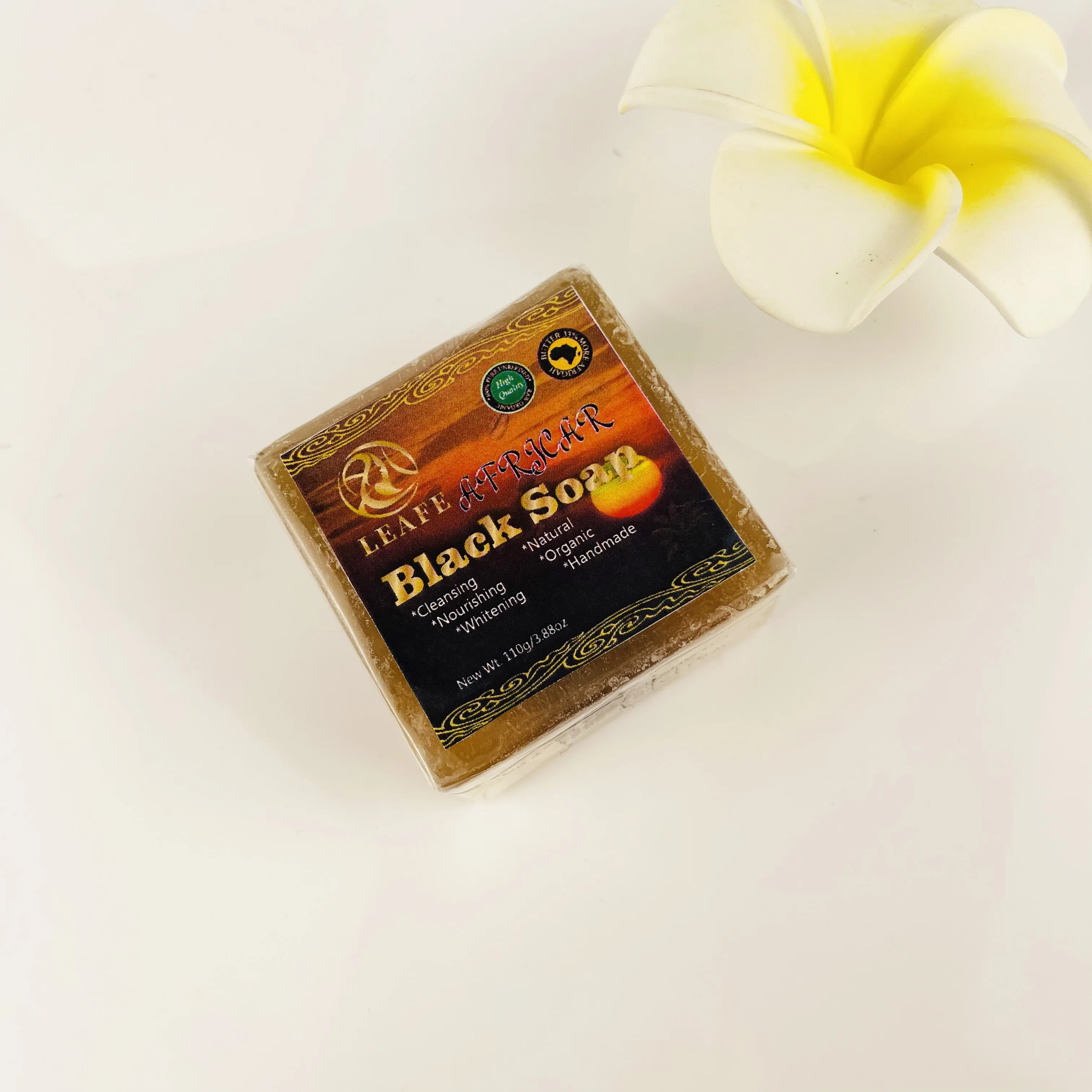 110g Private Label Skin Brightening Clarifying Soap Handmade African Black Soap Face Skin Care Palm Oil Soap Bar