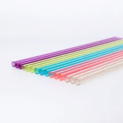 Экологичные блестящие соломинки, многоразовые пластиковые соломинки для питья с ПЭТГ, без БФА