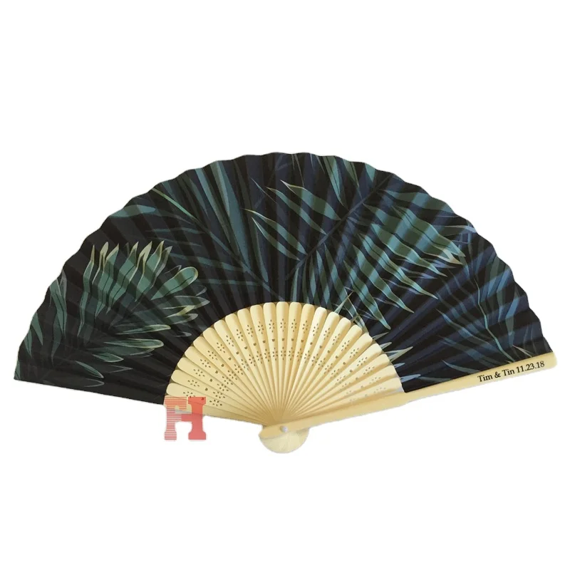 
Custom Logo Printed Personalized Paper Folding Hand Bamboo Fans 