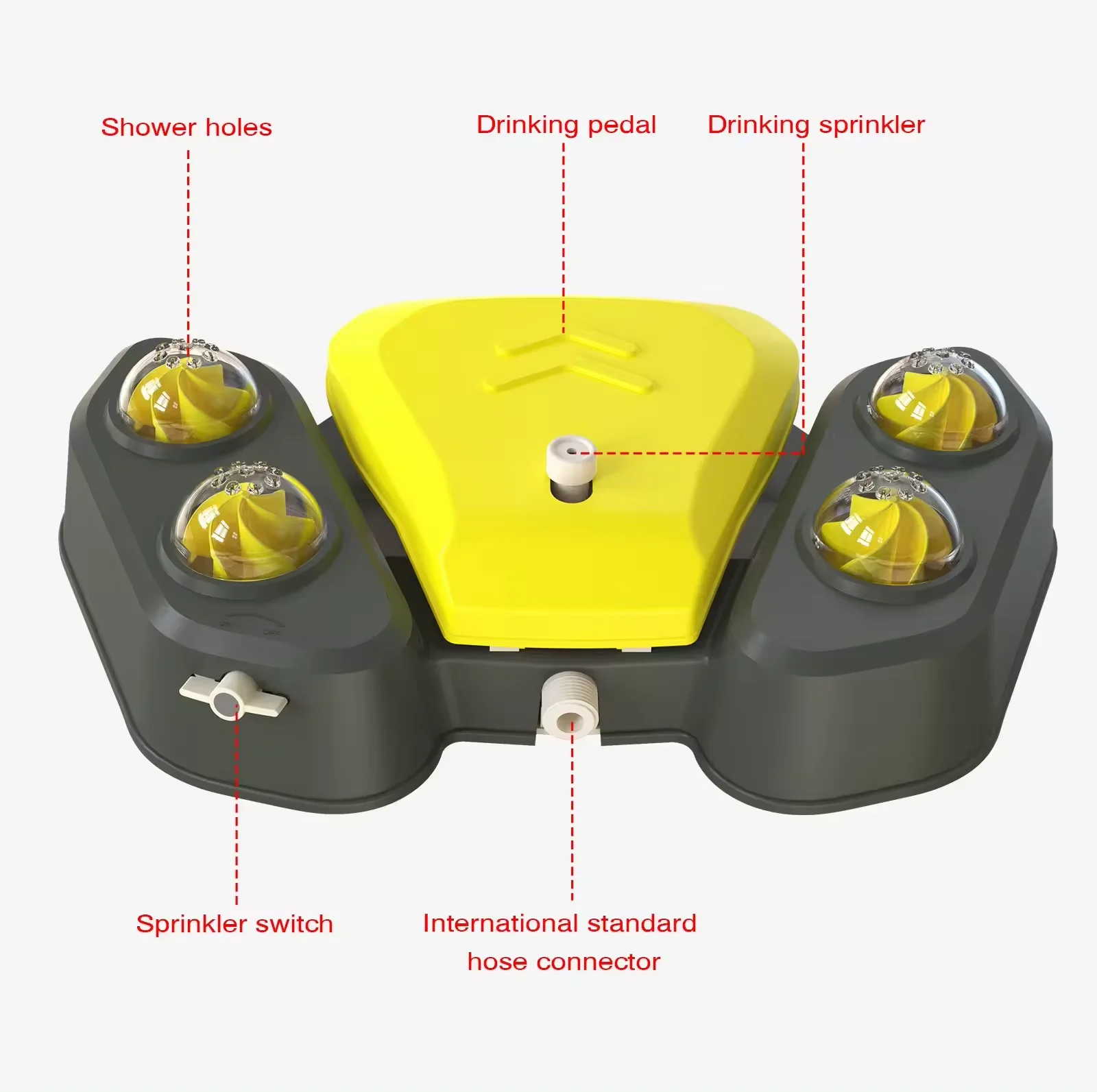 Outdoor Dog Drinking Water Fountain Sprayer Step on Dog Sprinkler Toy Paw Activated Drinking Pet Dispenser