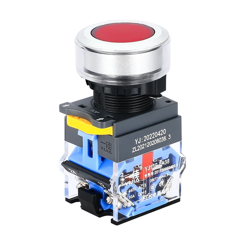 Flat round momentary latching la38-11BN la38 series 30mm non illuminated plastic push button switch waterproof