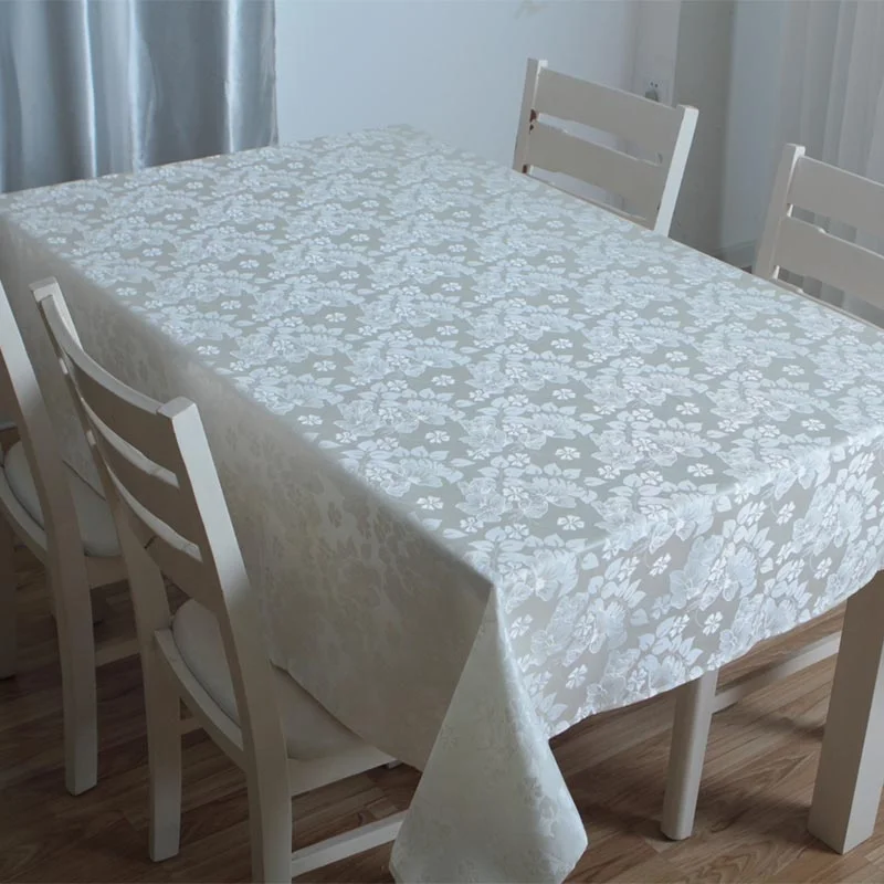 Promotional Rectangular Custom Jacquard Table Cloth Polyester Fabric Table cloth