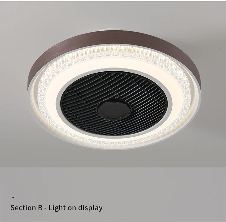 Hot Sale Modern Indoor Fan Ceiling Light D50cm Various Styles LED Round Ceiling Fan Light