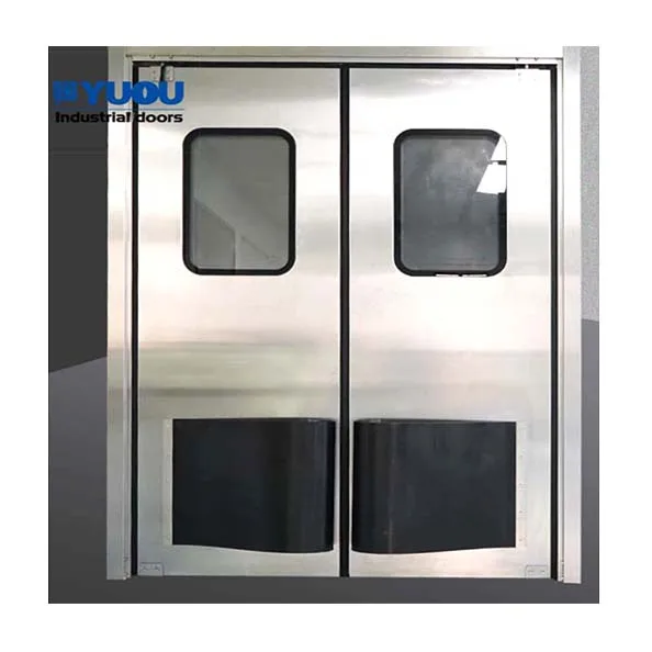 Industrial For Warehouse And Processing Areas Impact Double Free-Swing Traffic With Stainless Steel Frame Doors
