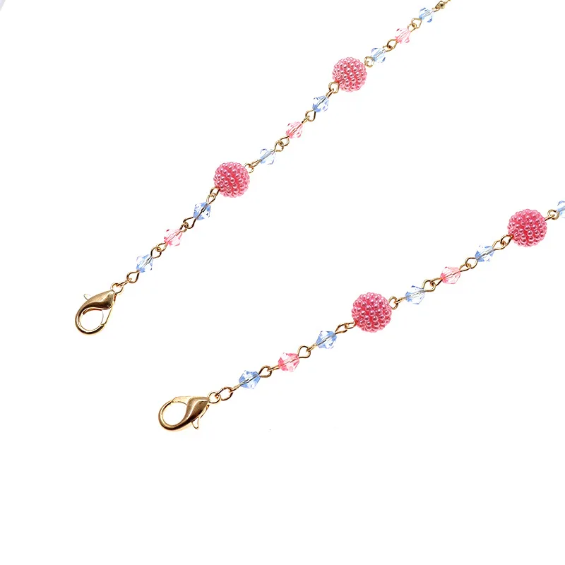 
Hot Strawberry Ball Handmade Beaded Mask Chain Eye Chain Child Mask Chain 