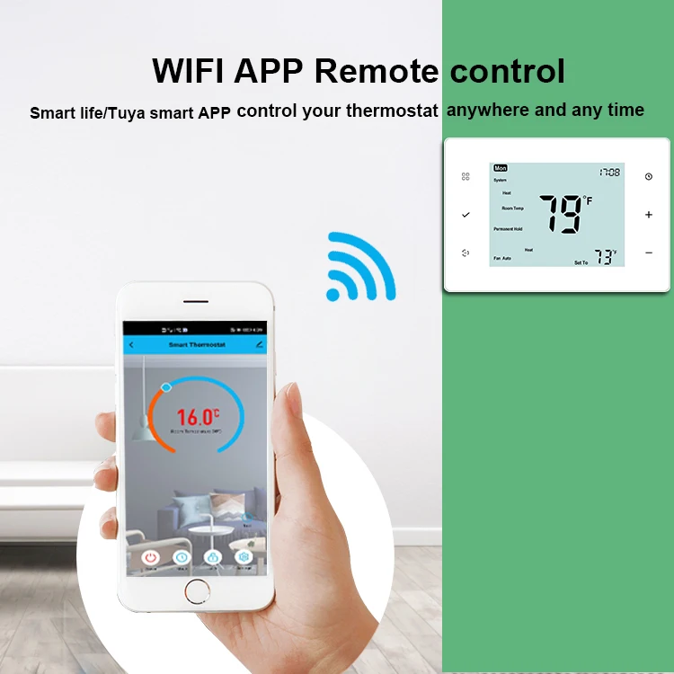 TOUPWELL/OEM Smart heating system tuya thermostat 24v low voltage Indoor thermal switch heater with thermostat