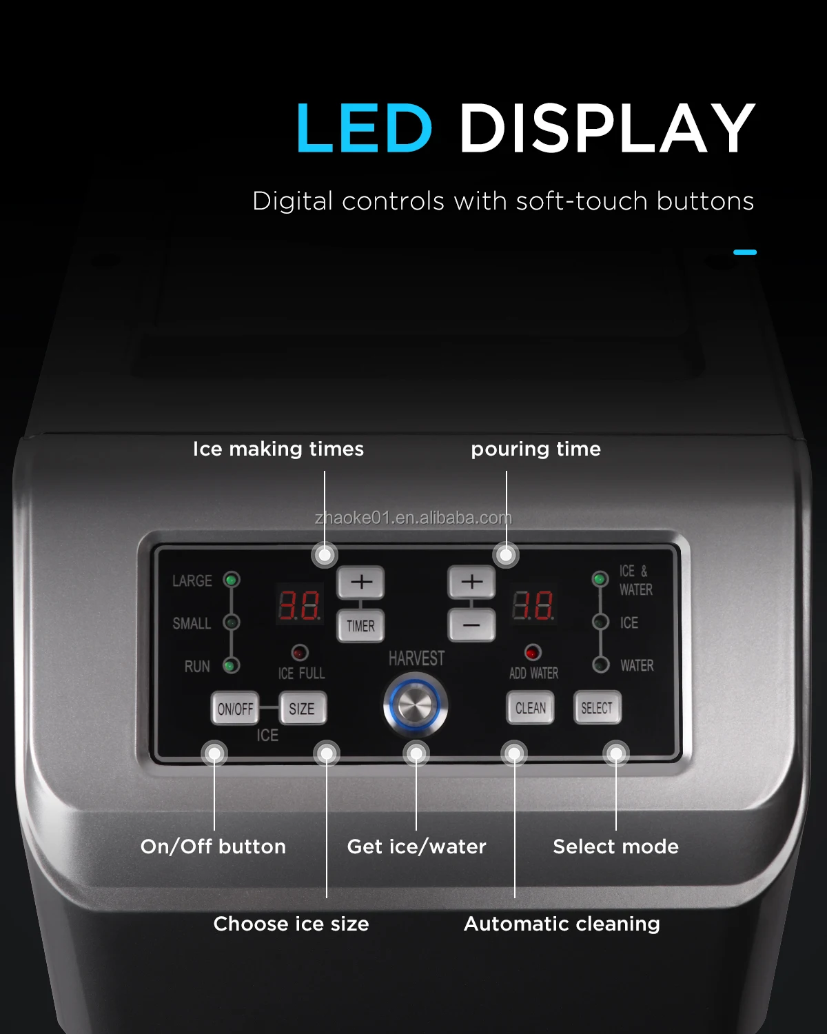 Ice machine commercial 25KG  dormitory student smart wifi automatic round ice making machine