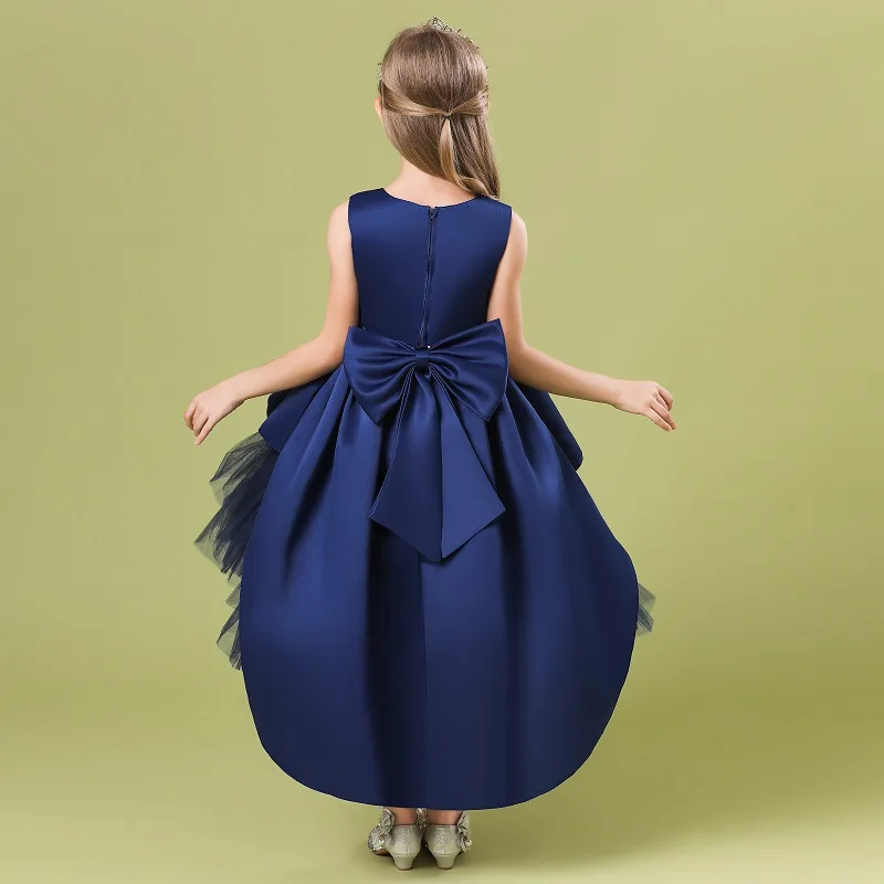 European custom design first communion cake skirt gauze party folding performance acting formal dress for kids girls