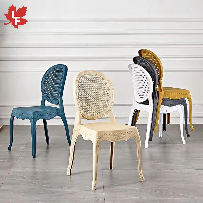 Новинка уличная и комнатная полипропиленовая Штабелируемая мебель для столовой дома ресторана кафе обеденные стулья пластиковые из ротанга в скандинавском