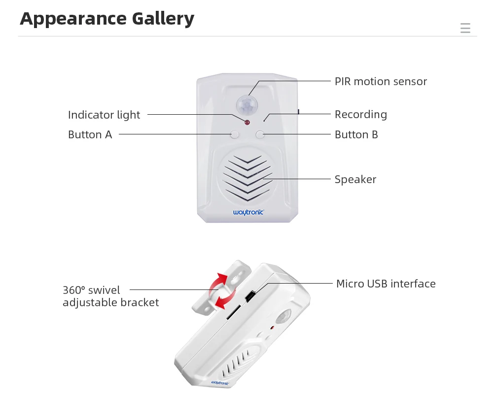 Auto Sensing Christmas Music Box Player PIR Infrared Human Movement Sensing Activated Voice Christmas Music Player