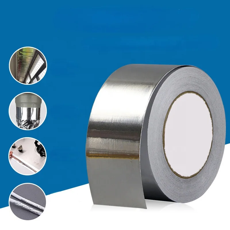 Fireproof Reinforced Aluminium Foil Tape Glass Fiber Insulation Pipe Sealing Aluminum Tape