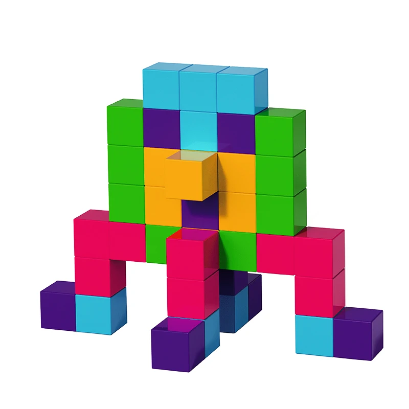 Wholesale kids educational magnetic building cube construction montessori colorful cube magnet for kids