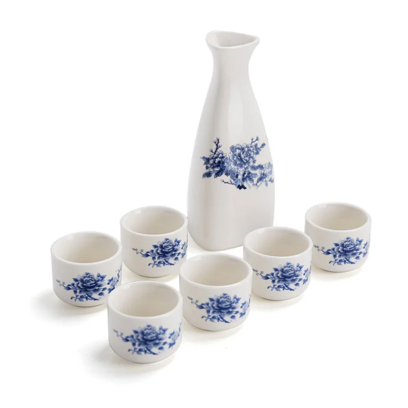 Personalized Artistic Ceramic Carafe and Cups Sake set