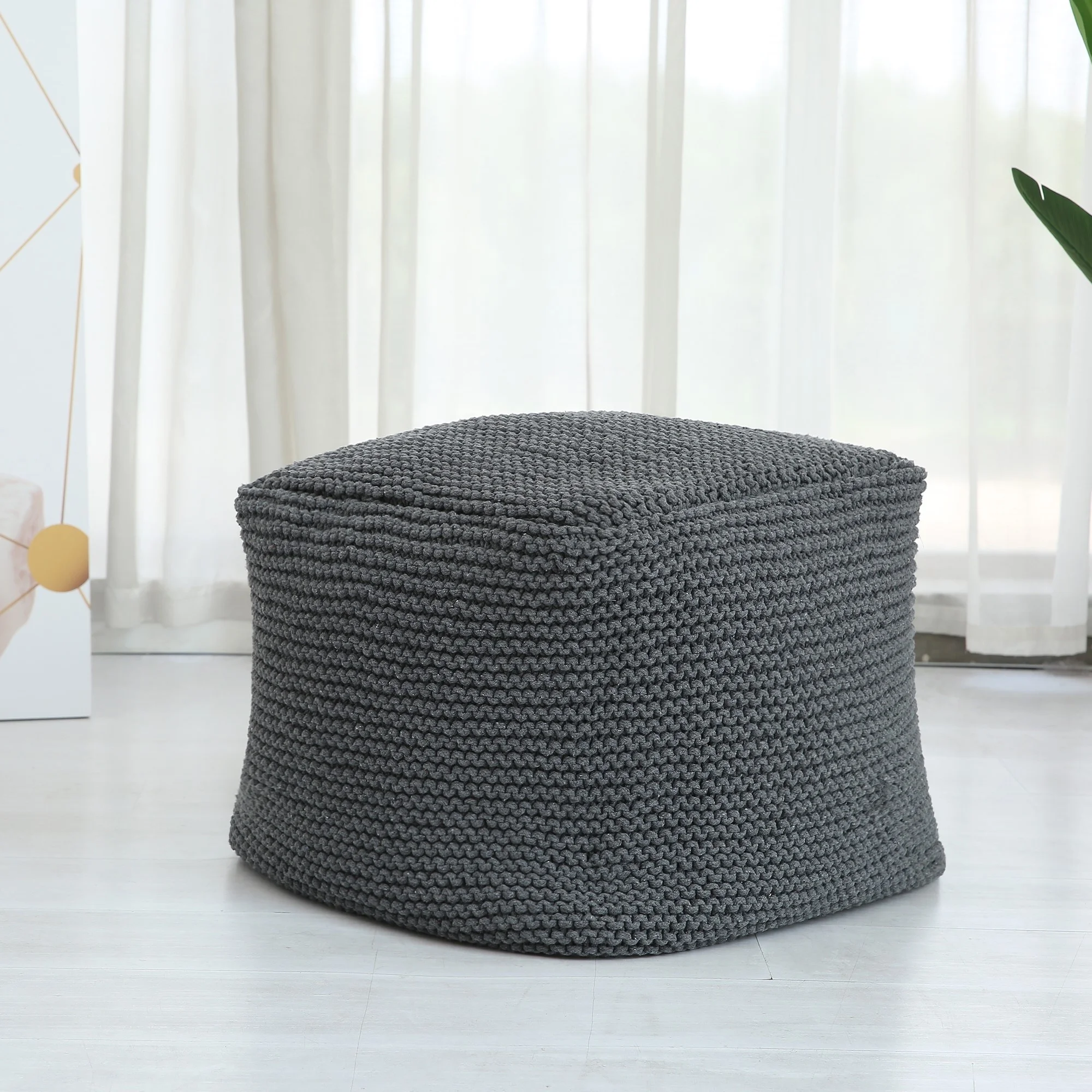 Colorful cube handmade knit beanbag chair bean bag ottoman stool