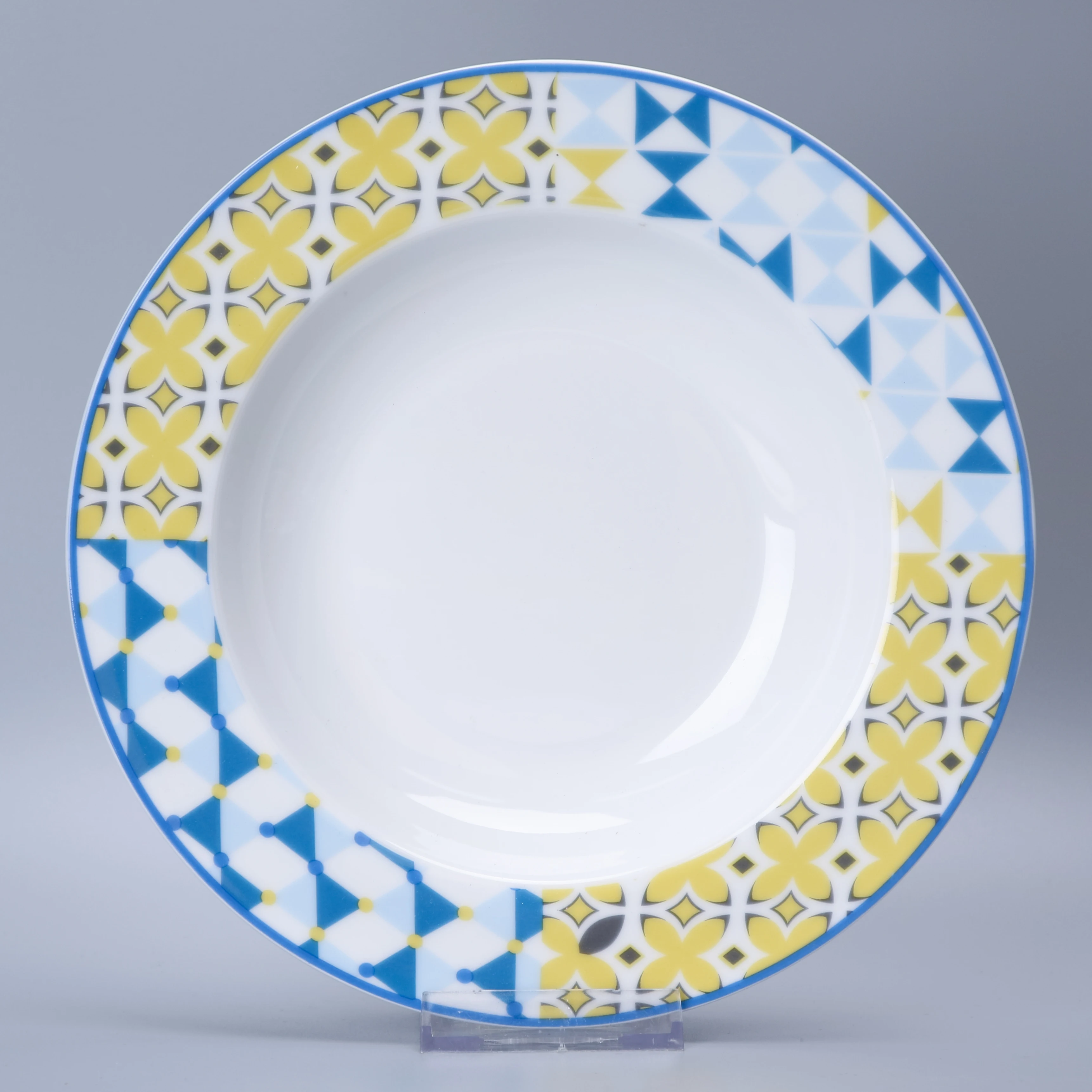 Wholesale Porcelain Dinnerware Sets Graphic Geometric Pattern with Cup and Saucer for Home Dining Ceramic Tableware Set