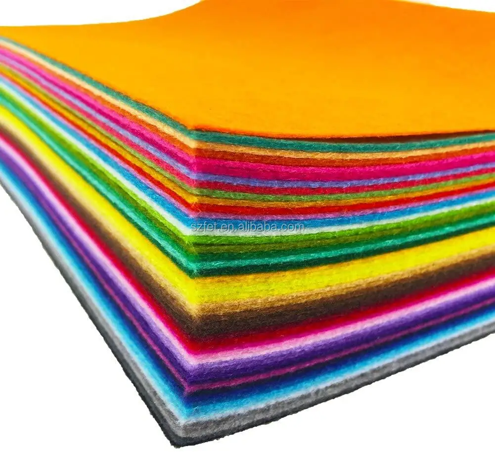 28pcs 12 x 8 inches (30cmx20cm) 1.4mm Thick Soft Felt Fabric Sheet Assorted Color Felt Pack DIY Craft Sewing Squares Nonwoven