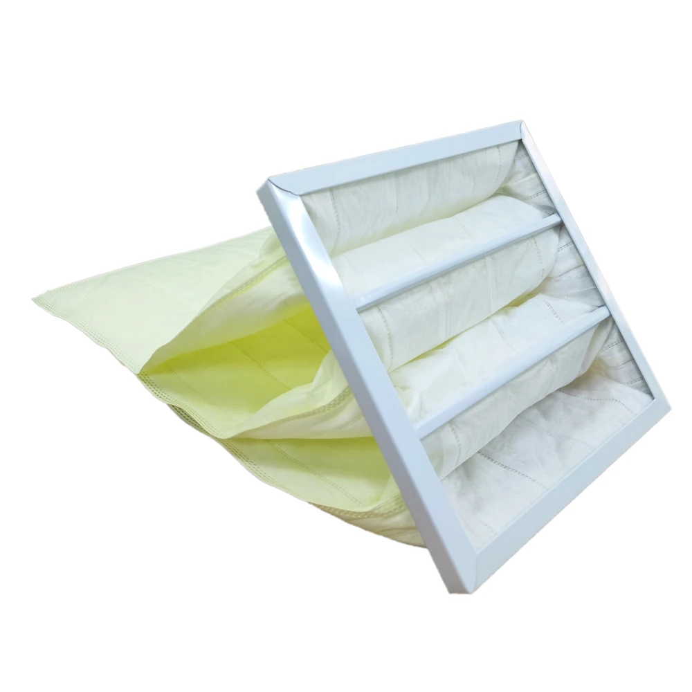 White Coating Frame EU5 EU6 EU7 EU8 EU9 Central Air Conditioner Pocket Filter