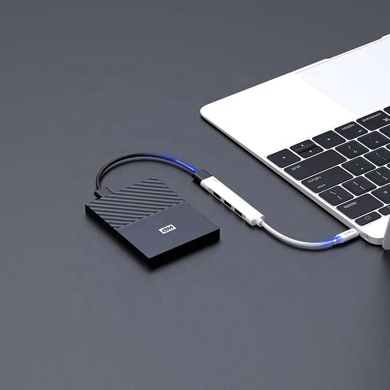Hb41 Havit Usb Hub 4.0 4 In 1 For Laptop Computer Multifunction Wholesale Charging Phone Dock Station Type-C To Usb Hub