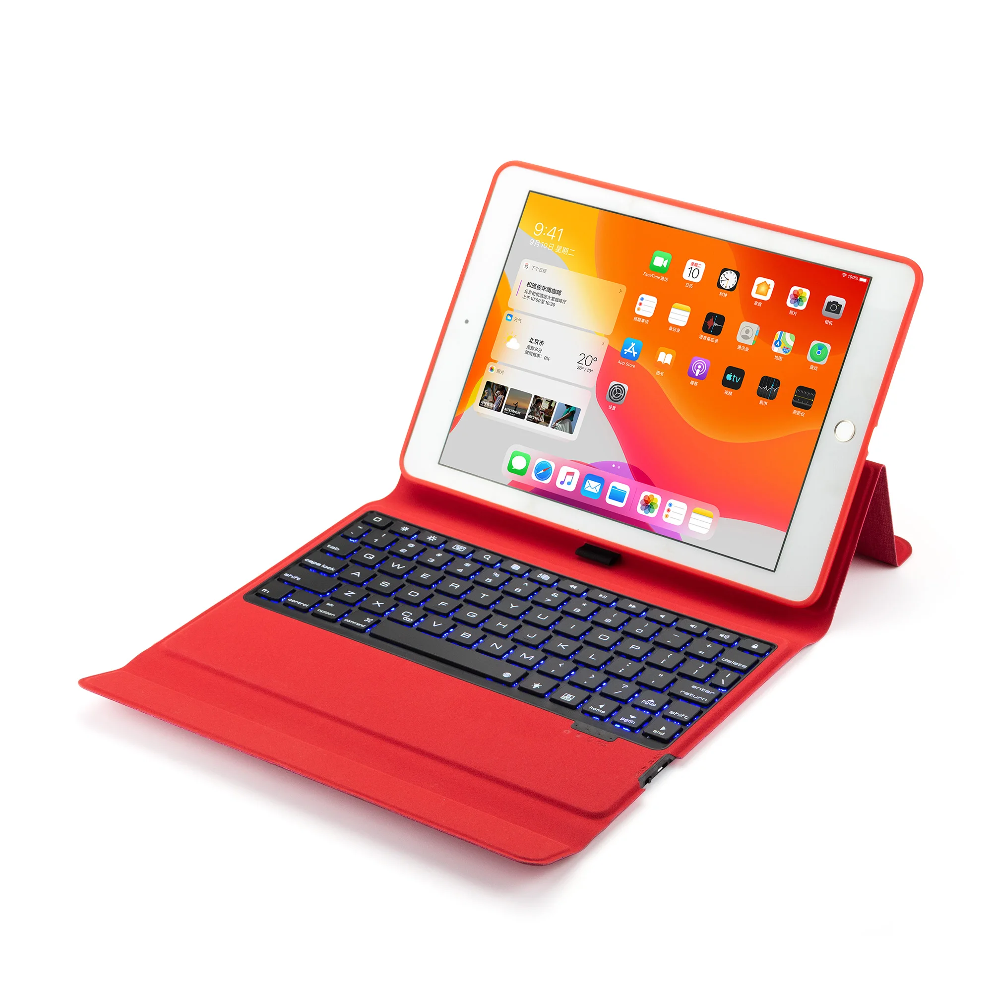 9,7 подсветкой Клавиатура Bluetooth беспроводная клавиатура кожаный чехол с клавиатурой для ipad air /pro
