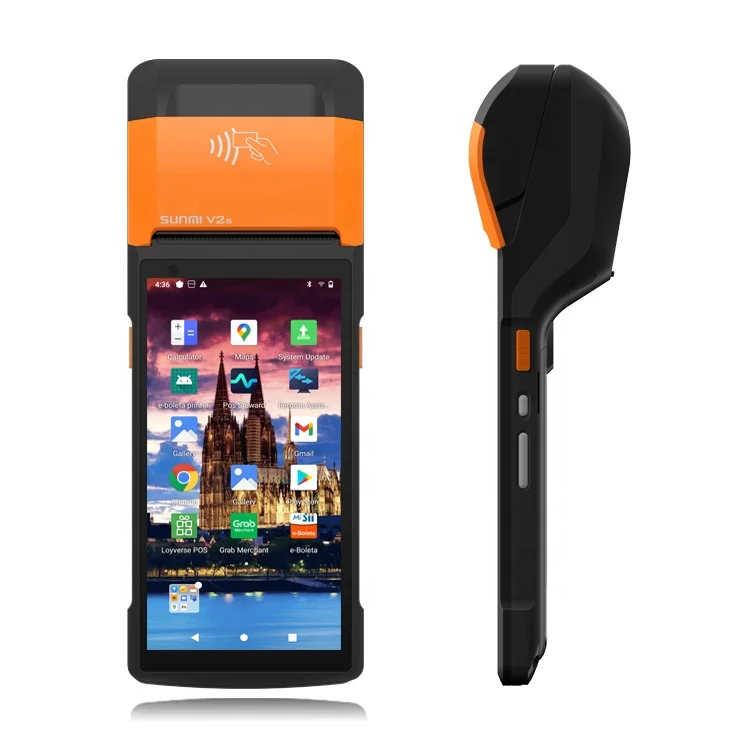 Термопринтер SUNMI V2S 5 дюймов подключается к терминалу Android pos с прямым сенсорным экраном POS машина