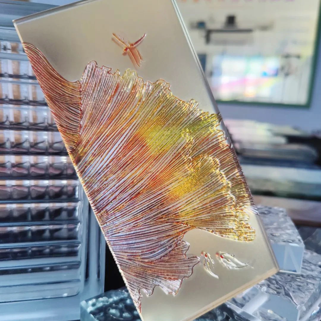 Custom pictures digital glazed print glass wholesale digital print glass for partition for decoration