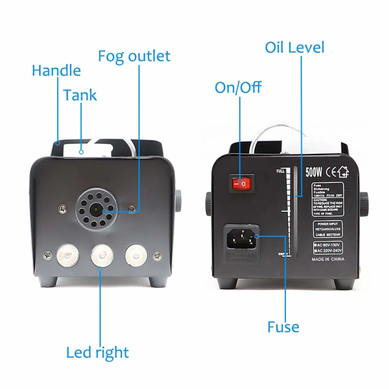Dance Smoke Fog Machine Professional Smoke Machine Remote Control Decorative Wedding Party Floor RGB Stage Lights