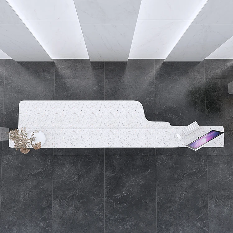 2022 modern reception desk cheap price  white salon reception desk with LED