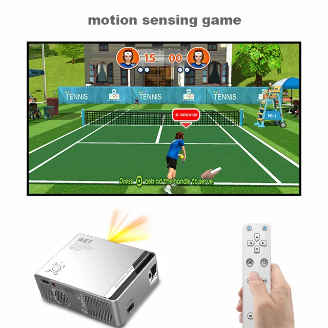 NEW arrives mini smart projector 220 ansi lumens HD oem projector with motion sensing game console