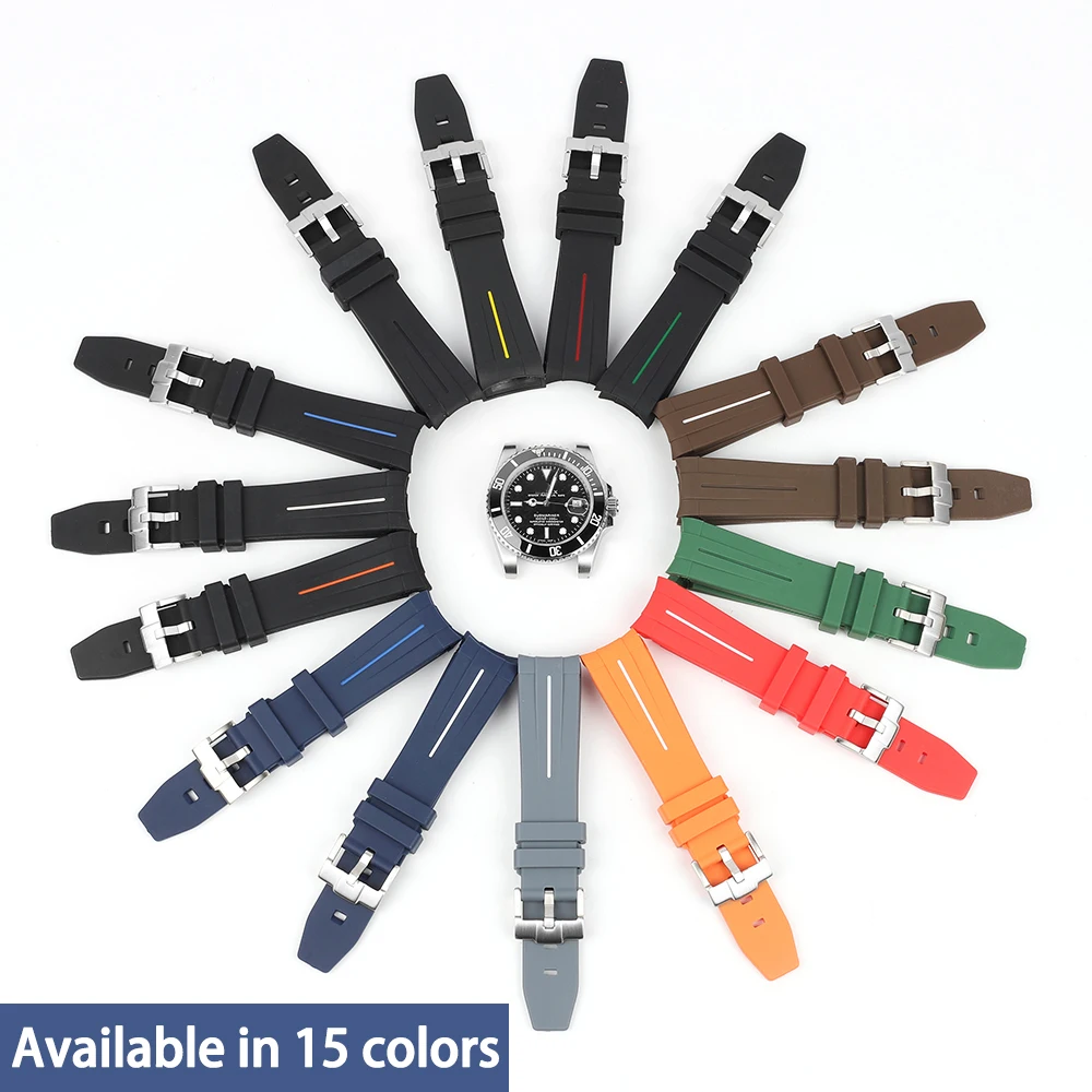 New Curved End 20mm Rubber Watch Strap Suitable for MoonSwatch Colorful Watchband Fashion Watch Band Accessories