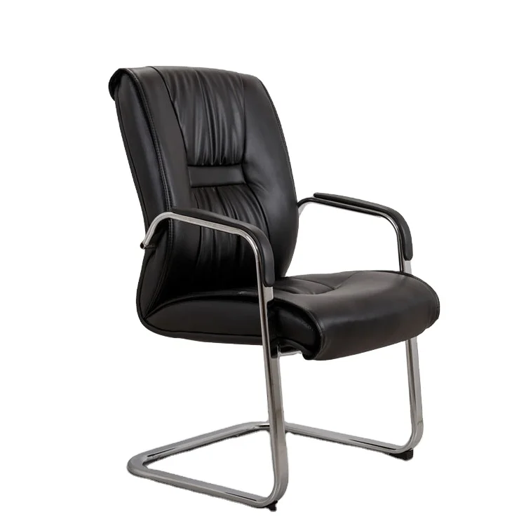 Hot Sale Business Furniture Meeting room high-back Leather Executive Armchair PU Bow Chair