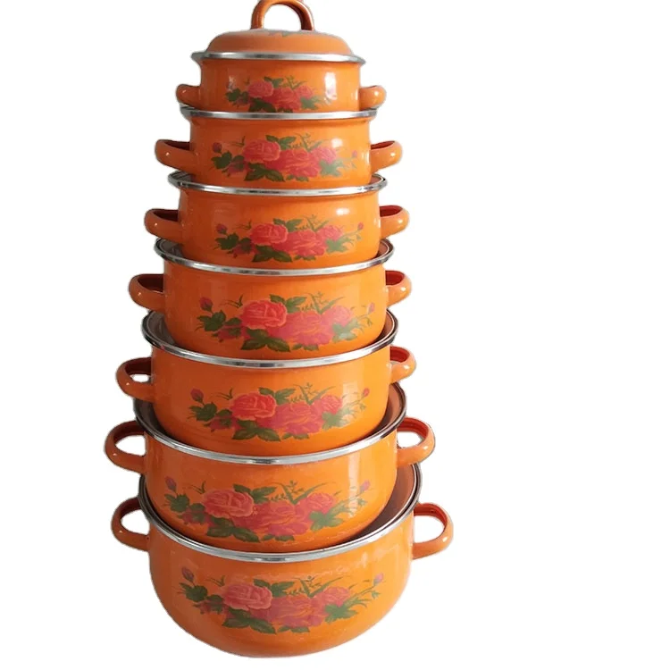 Kitchen 5pcs Enamel Casserole Turkey Pot cookware hot pot casserole set