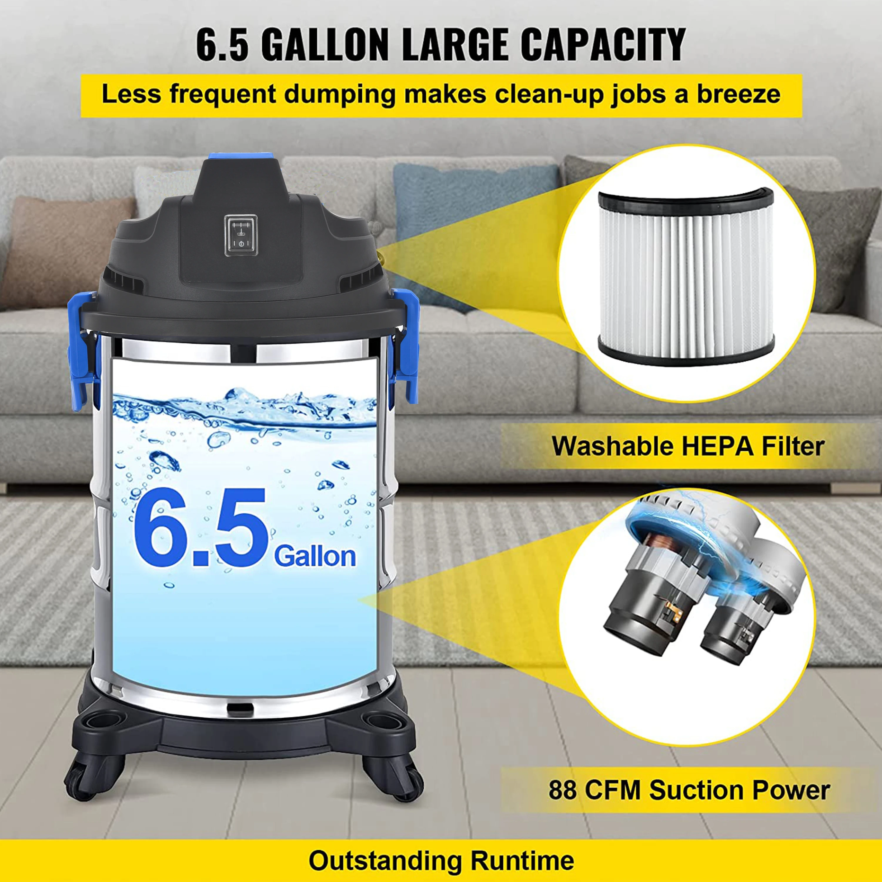 20L/30L 3 in 1 Aspirateur Vapeur Bagged Canister High Power Motor De Aspiradora Industrial Wet Dry Vacuum Cleaner