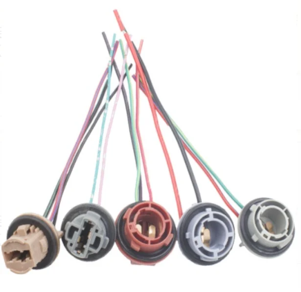 Car LED Bulb Holder Wiring Harness Extension Connector Adapter T5 T10 led H4 LED 1157 7440 7443 3156 3157 Socket 1156 BA15S