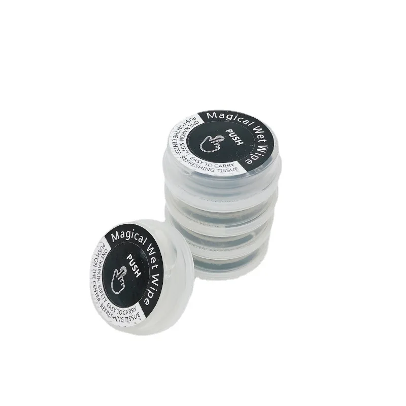 2023 Hot Sales Push Magic Compressed Wet Wipes Capsule Wet Tissues Disposable Tissue