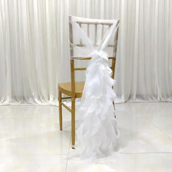 Wholesale  chiffon organza wedding chair sash chair cover decorations