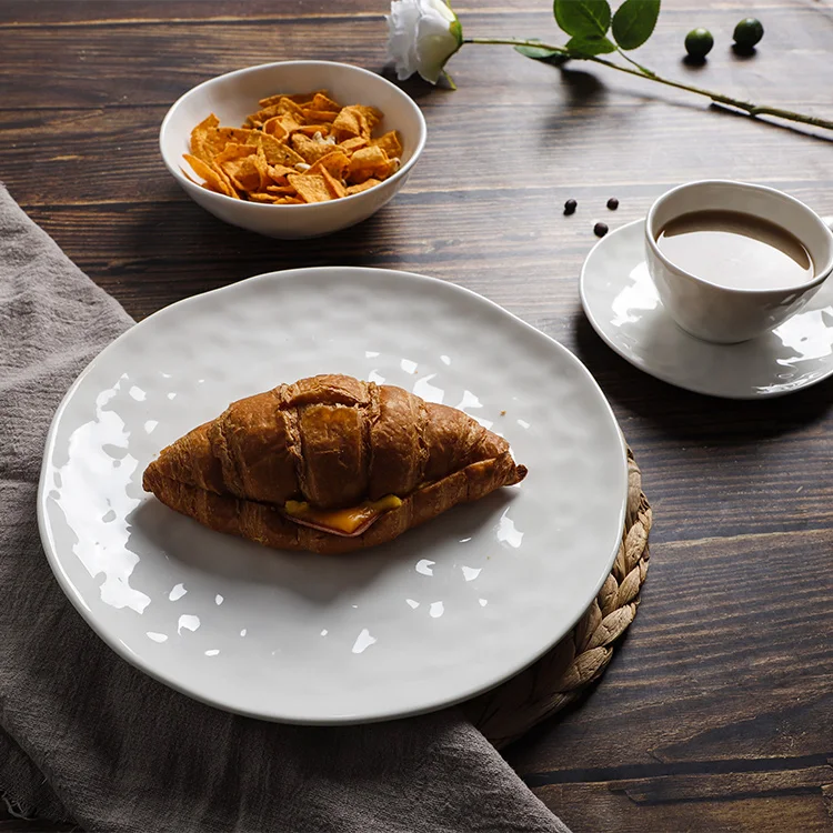 Tableware Luxury Hosen28 White Ceramic Bowl And Plate Set, Les Assiettes En Porcelaine