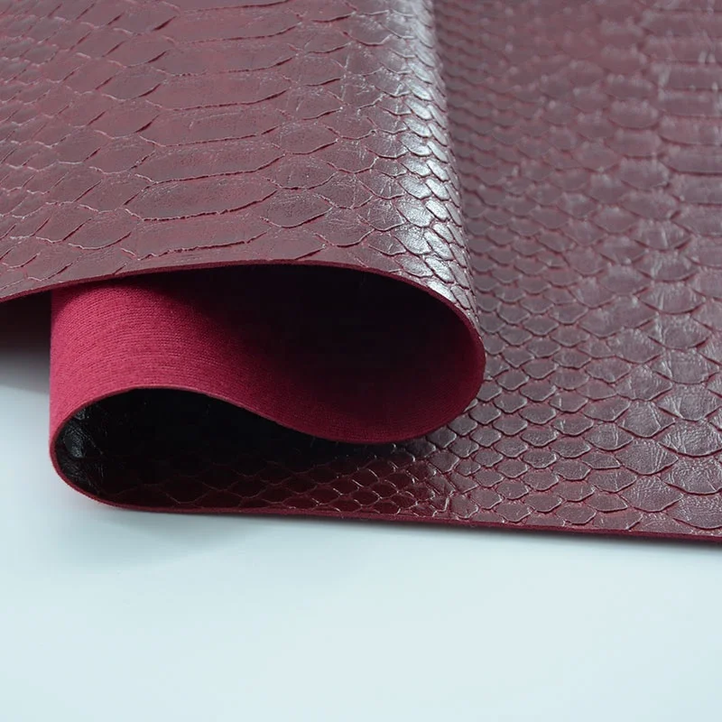 Printed synthetic pvc snake leather sheets for bag