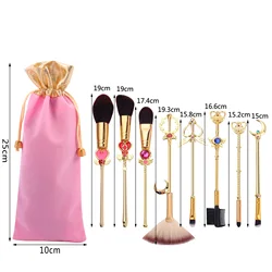 Cartoon Style Sailor Moon Personalize Patent 8pcs Makeup Brush Set Cosmetic Powder Foundation Eyeshadow Brush For Girls Gift