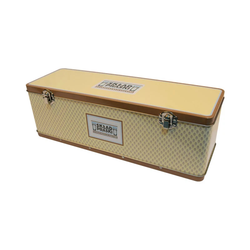OEM ODM Factory Large Hinged Tin Rectangle Tin Storage Cans Lockable Metal Containers Custom Tin Tool Box
