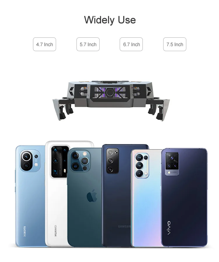 Magnetic RBG Mobile Phone Radiator Back Clip Cooler With 15W Wireless Charger Universal